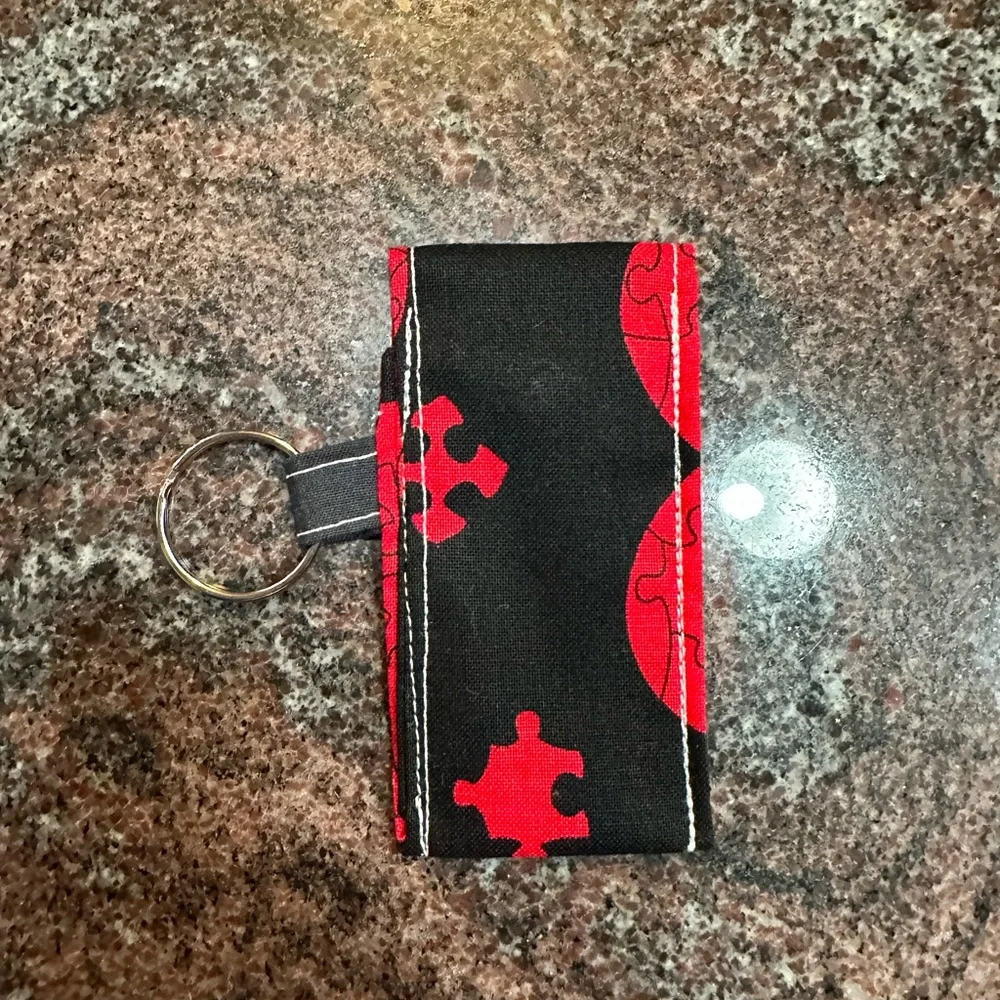 Handmade lip balm holder keychain- Puzzle pieces